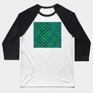 Sparkly Mermaid Scales Faux glitter Baseball T-Shirt